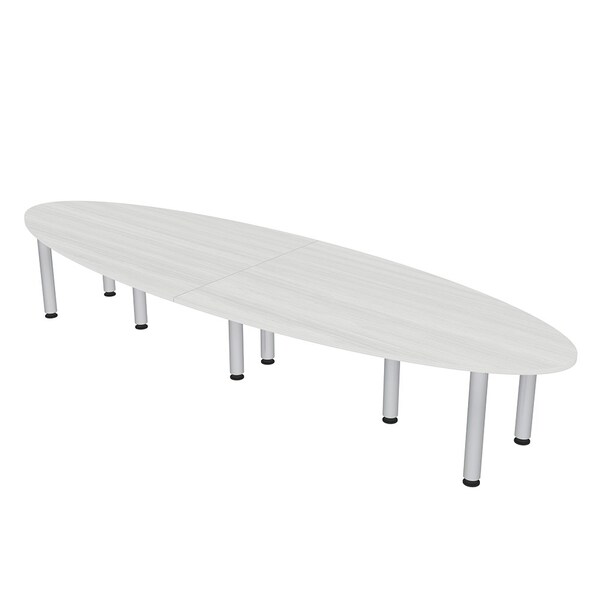45 in W, 144 in L, 29 in H, Engineered Wood Top, White